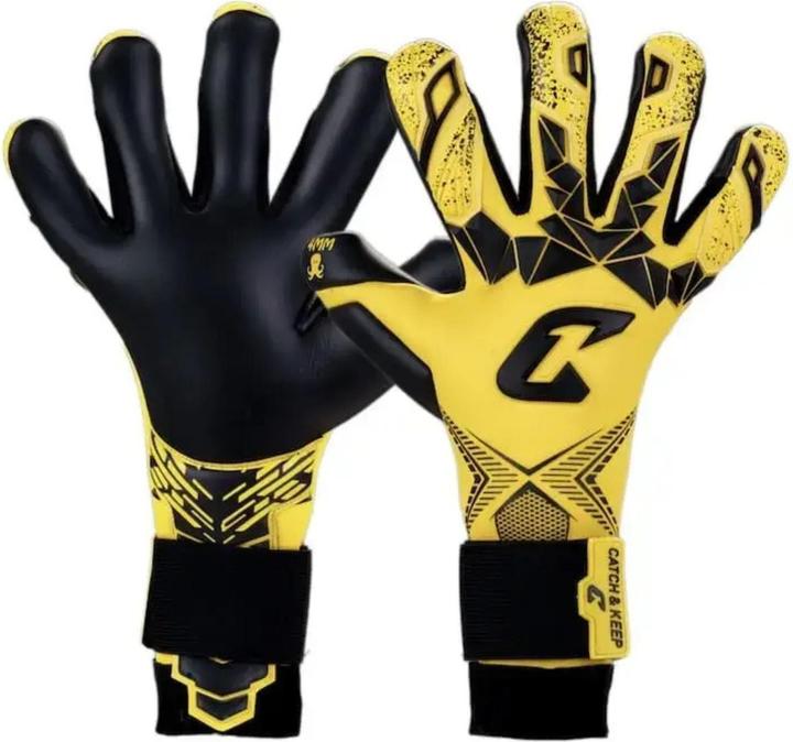 Catch & Keep Fussballhandschuhe Pulse X Yellow Gr. 7 Torwart Goalie Handschuhe (7)