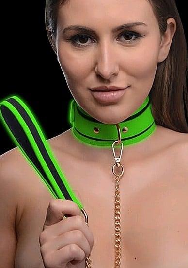 Image du produit Master Series Kink in the Dark Glowing Collar & Leash