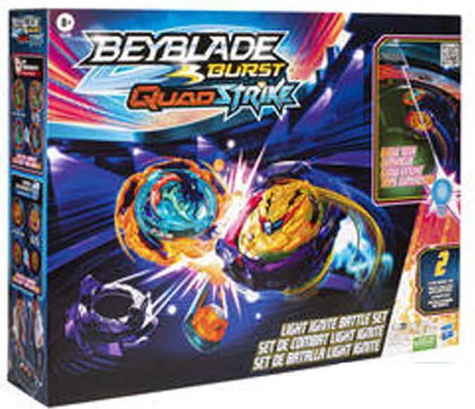 Productafbeelding Hasbro Beyblade Burst QuadStrike Light Ignite Beyblade Stadion Strijdset (Duits, Frans, Italiaans, Engels, Nederlands, Zweeds, Noors, Pools)