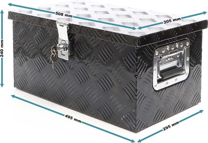 Produktbild XPOtool Werkzeugbox Alu 50,8x30,5x24cm Schwarz Transportbox Werkzeugkiste Alubox
