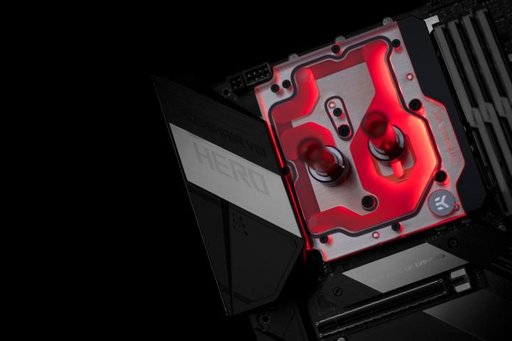 Actual product image EKWB EK-Quantum Momentum ROG Crosshair VIII Hero D-RGB Monoblock - Acrylic