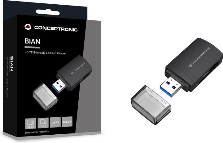Produktbild Conceptronic Card Reader USB-A -> Micro SD/TF 4.0 schwarz