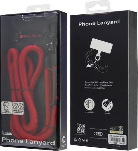 Audi uniwersalna smycz do telefonu 120cm 10mm crossbody czerwony/red AUS-CBL10-RSQ/D1-RD