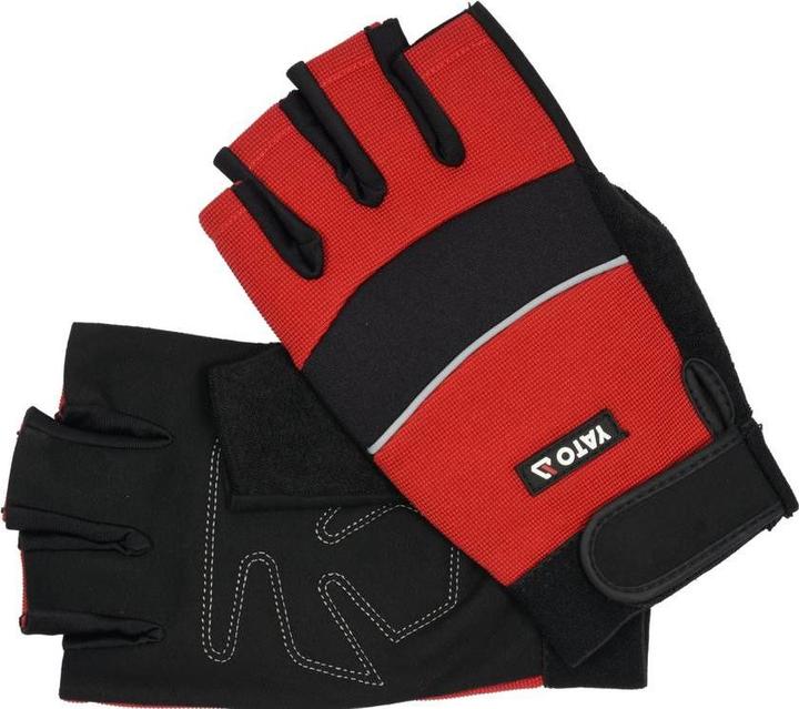 Yato Schutzhandschuhe Grösse 10" Synthetik, mit Verschluss, schwarz und rot (YT-74662) (10)