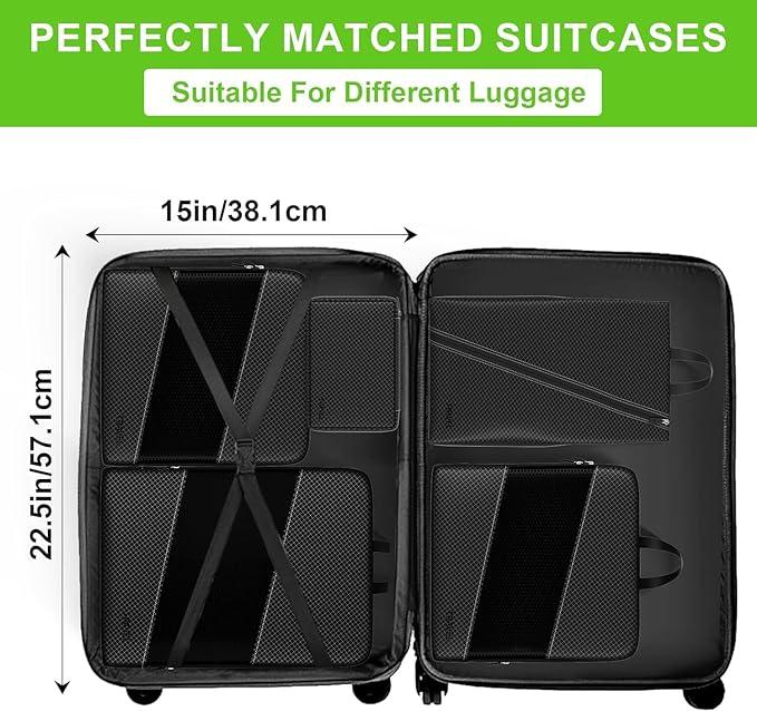 Image du produit Only-Bags.Store 6pcs Mode Nylon Compression Emballage Cube, accessoires de voyage légers Sacs d'organisation