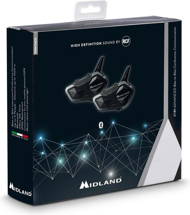 Actual product image Albrecht Midland BTR1 Advanced BT Headset Motorcycle Helmet Twin Set