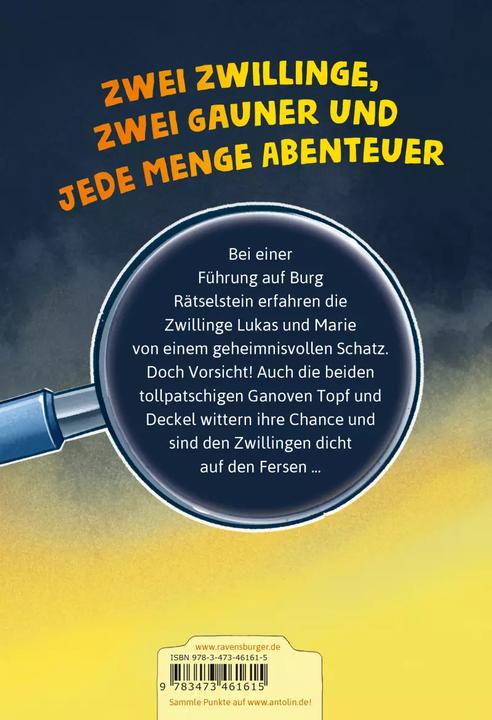 Actual product image Ravensburger Die Jagd nach dem magischen Detektivkoffer, Band 4: Achtung, Raubritter! (German, Cally Stronk, 2022)