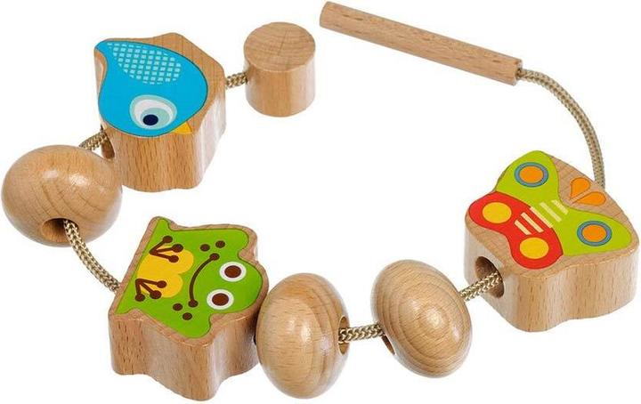 Produktbild Activity Board Holz Schnürung Perlen Kinder Spielzeug - Natur