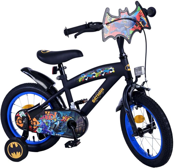 Actual product image Batman Children's bike 14 inch by Volare - Black, lightweight, with training wheels (14")