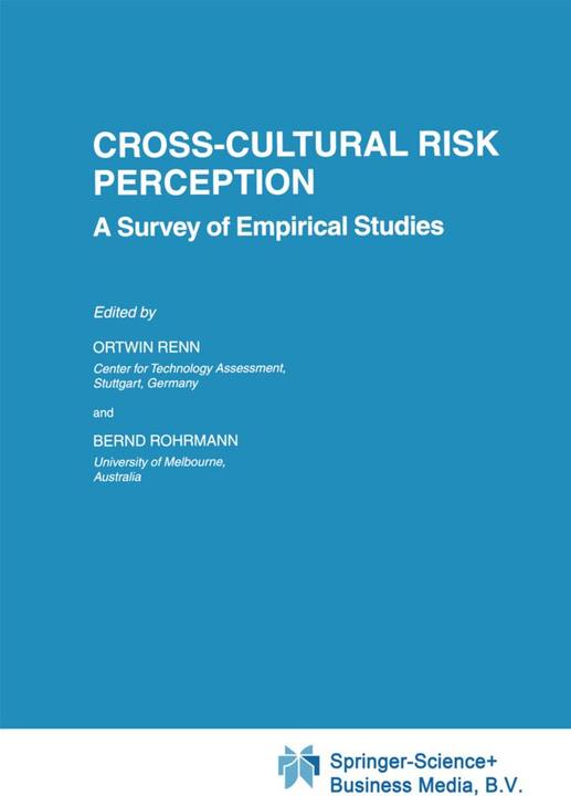 Produktbild Cross-Cultural Risk Perception (Ortwin Renn, Bernd Rohrmann, 2010)
