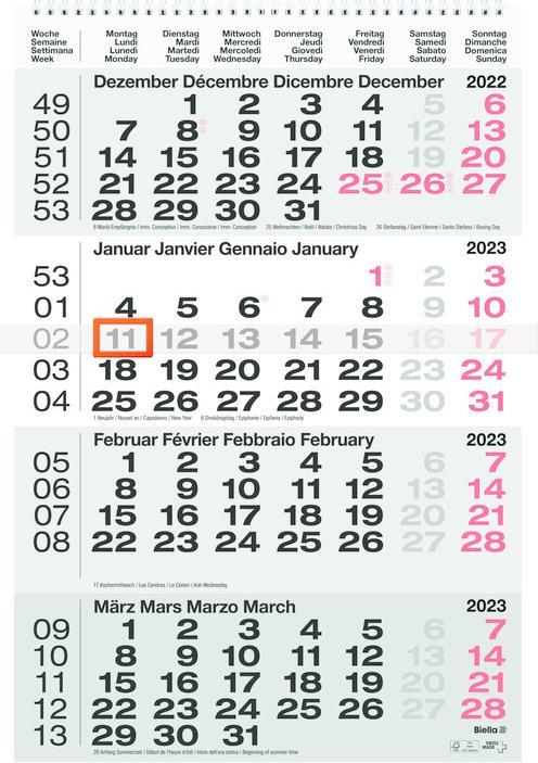 Immagine prodotto Biella Calendario di 4 mesi (Buonumore, Copertina morbida, Tedesco, Italiano, Francese, Inglese)