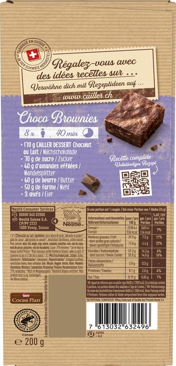 Produktbild Cailler Dessert Milchschokolade Tafel (200 g)
