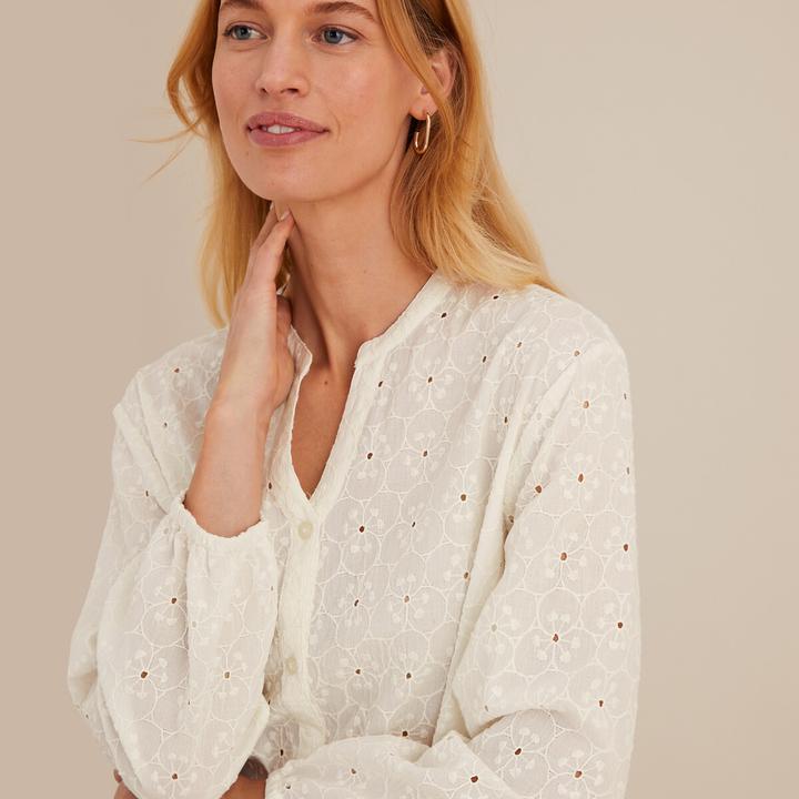Image du produit Anne Weyburn Blouse à manches 3/4 avec broderie ajourée (48)