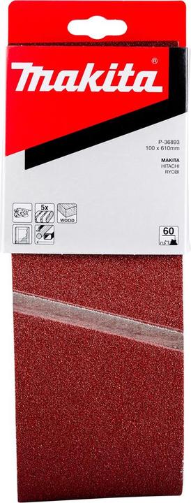 Produktbild Makita P-36893 Schleifband 100x610 K60 (5 Stück) 9403 9404 (60)