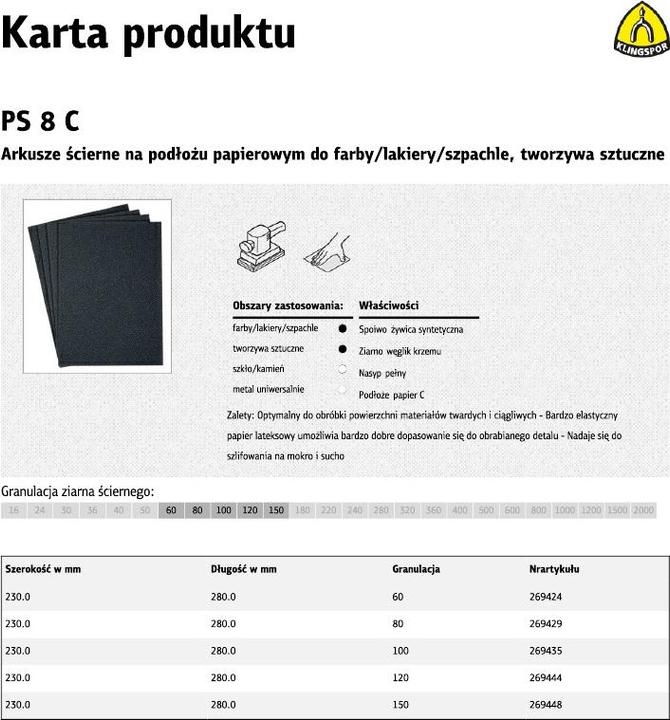 Actual product image Klingspor PS 8 C - sheets 230 x 280 mm (60)