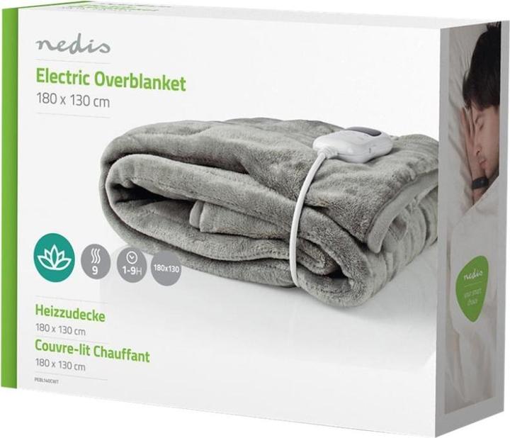Actual product image Nedis Electric Duvet Cover 1 person 180 x 130 cm 9 heat settings washable overheatun (180 x 130 cm)