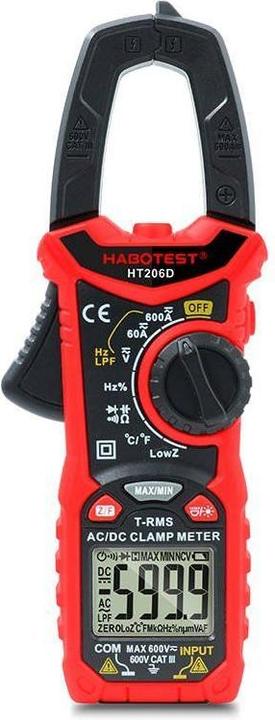 Habotest HT206D True RMS Digital Clamp Meter, NCV, LPF