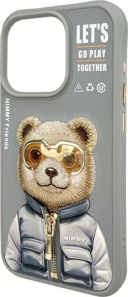 Immagine prodotto Nimmy case iPhone 15 Pro Max 6.7" gray Cool&Cute 2.0 Bear (Apple iPhone 15 Pro Max)