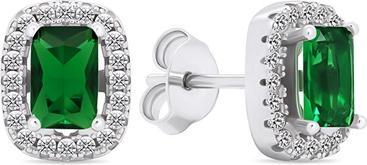 Brilio Silver - Sparkling silver earrings with zircons EA578WG