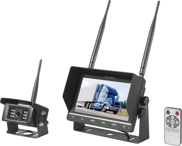 Renkforce RV2,4-7 Rückfahrvideosystem 2 Kamera-Eingänge Schraubmontage Schwarz (matt)