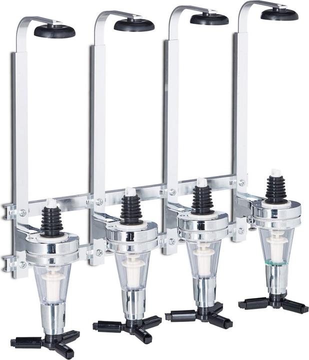 Produktbild Relaxdays 4er Set Flaschenhalter und Dosierer zur Wandmontage (Barlöffel + Cocktailrührer)