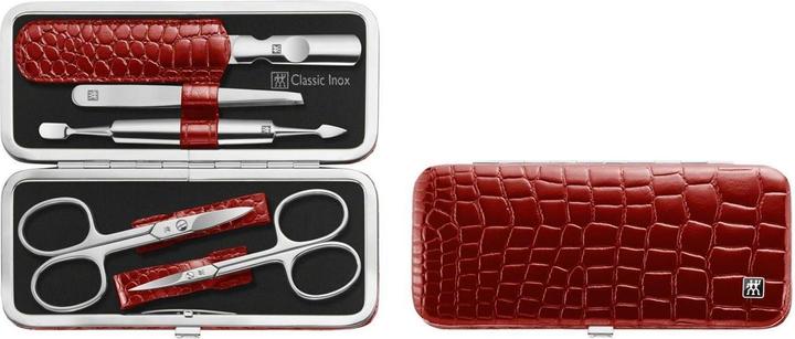 Zwilling Classic Inox Rahmenetui, 5-tlg | Rindleder | Rot