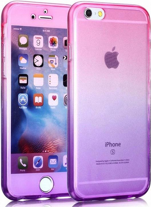 Produktbild König Design Apple iPhone 6 / 6s Plus Full Body 360 Silikon Handyhülle Case Pink / Violett (Apple iPhone 6 Plus)