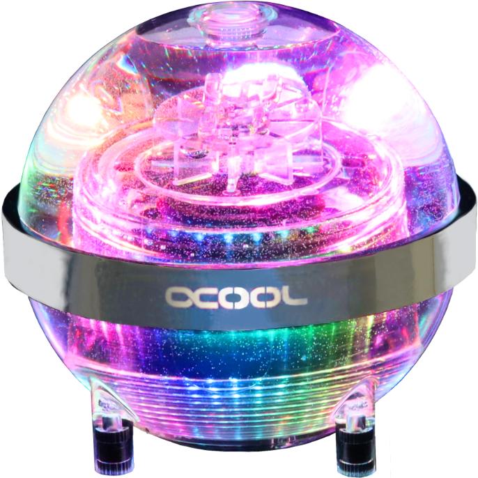 Actual product image Alphacool PUM Iceball Adressable RGB - Acrylic (incl. D5 VPP655 PWM)