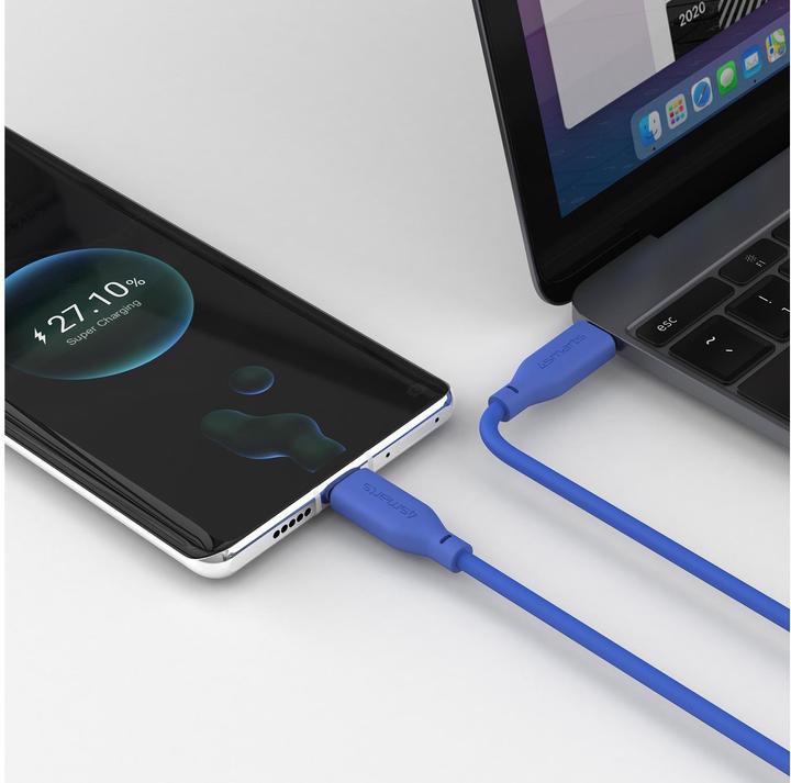 Actual product image 4smarts USB-C / USB-C Silicone Cable High Flex 60W 1.5m blue (1.50 m, USB 2.0)