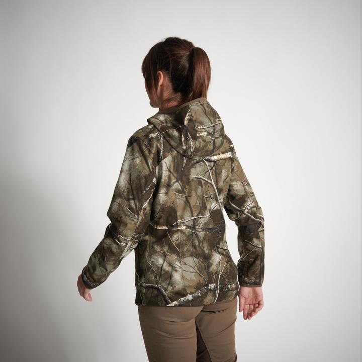 Actual product image Solognac Hunting jacket rain jacket 500 ladies low noise camouflage