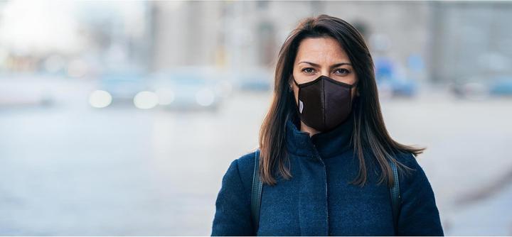 Actual product image Unrepa Community fabric mask LIVIPRO Evolution size M, black (1 x)