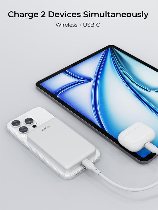 Actual product image Aukey MAG FUSION SLIM - Powerbank (10000 mAh, 10000 W, 36000 Wh)