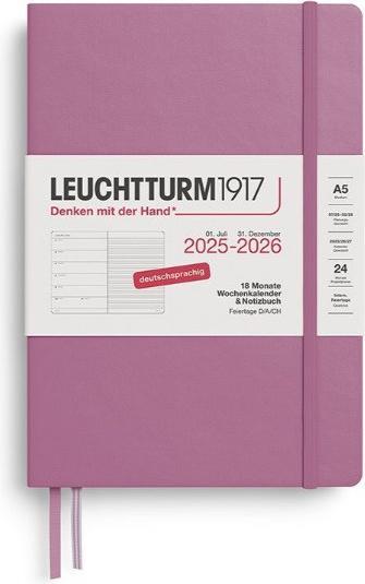 Image du produit Leuchtturm1917 LEUCHTTURM 1W/S MED.18mon HC D.ROSE (A5)