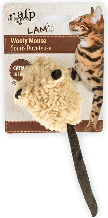 Image du produit All for Paws AFP Jouets pour chats Lamb Cat Laine d'agneau Wooly Mouse (Jouets avec herbe à chat)