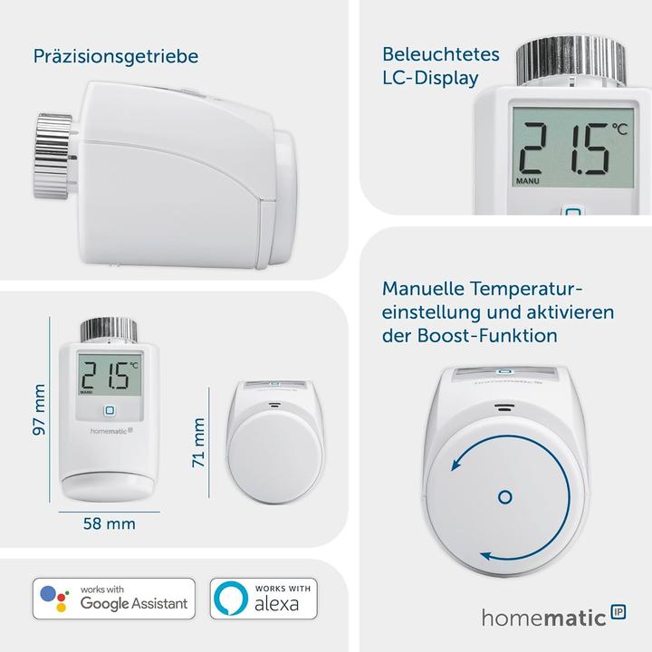 Actual product image Homematic IP Smart Home Radiator Thermostat HMIP-eTRV-2