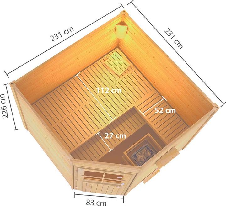 Immagine prodotto Karibu Casa della sauna Heikki ingresso ad angolo (9 KW Bio controllo esterno)