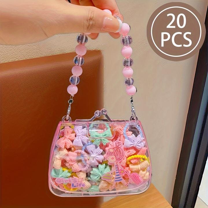 Activity Board 20Pcs Sweet Style Harz Haargummis Set für Jugendliche, gemischte Farbe Pflanze Muster, sortierte