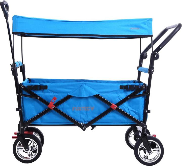 Actual product image Fuxtec FX-CT700 handcart with UV-protected sun canopy and additional push handle TURKIS (FX-