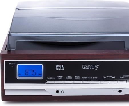 Produktbild Camry CR 1113 Audio-Plattenspieler mit Riemenantrieb, Cappuccino, Chrom, Holz (Halbautomatisch)