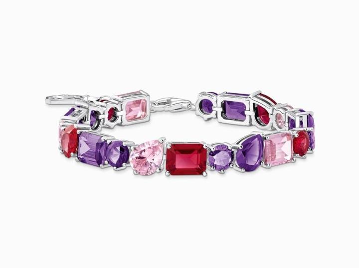 Image du produit Thomas Sabo Bracelet de tennis avec pierres multicolores en trois tailles Argent (19 cm, Argent 925)