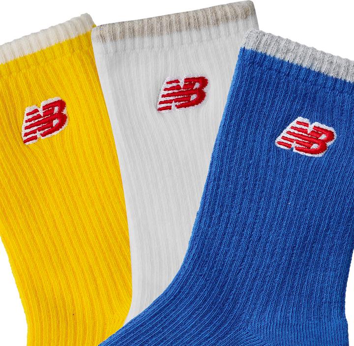 Produktbild New Balance Kids Patch Logo Midcalf Socks 3 Pair (3er Pack, L)