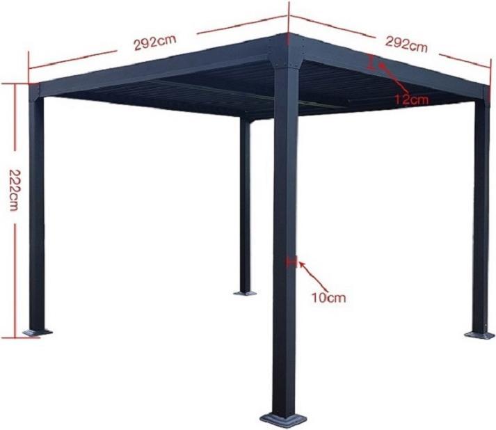 Produktbild Jet-Line Pavillon Lamellendach Gartenzelt Gartendach Dubai II 3x3m Aluminium (300 cm, 300 cm)