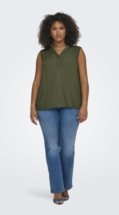 Actual product image Only Regular fit V-neck curve tank top Top (54)