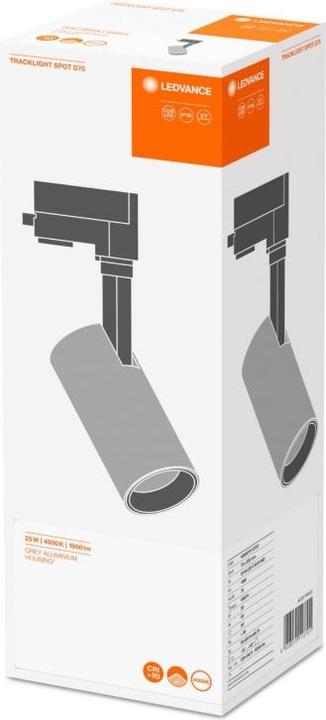 Produktbild Ledvance LED-Stromschienen-Strahler Tracklight Spot TRACK SP D75 25W/4000K 90RA NFL GY 25W 1900lm 4 (1900 lm)