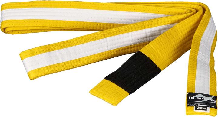 Ju-Sports Bjj Kindergürtel gelb mit weissem Streifen