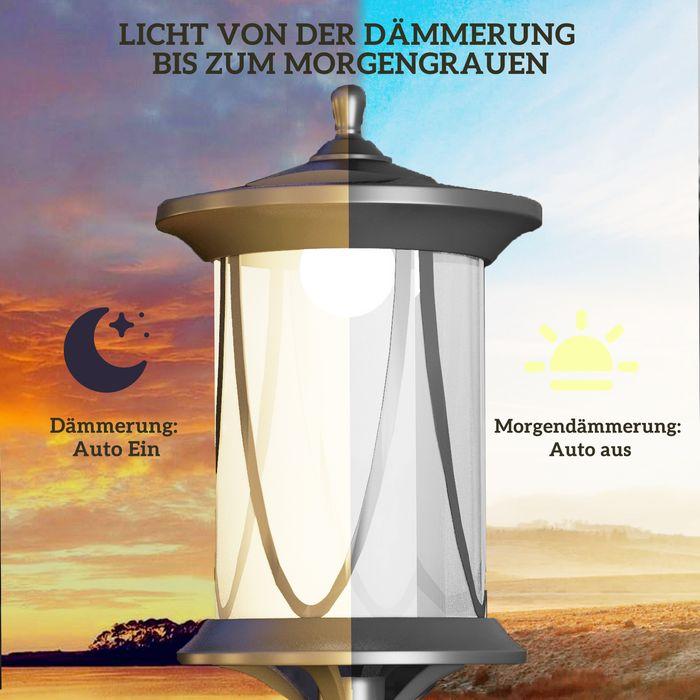 Actual product image Swisshandel24 Solar street lamp LED, IP44, ABS, 17Wx17Dx127Hcm, with cold white LED light, light sensor (30 lm, IP44)