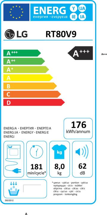 Energie-Label LG RT80V9 (8 kg, Rechts)