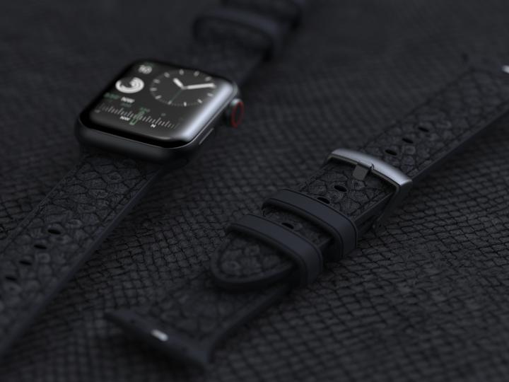 Actual product image Njord Vindur Watch Strap for Apple Watch 44/45mm (45 mm, Vegan Leather, Stainless steel fastener, Salmon leather)