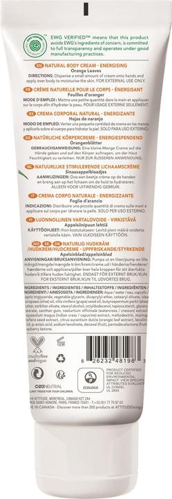 Image du produit Attitude Energising (Crème pour le corps, 240 ml)