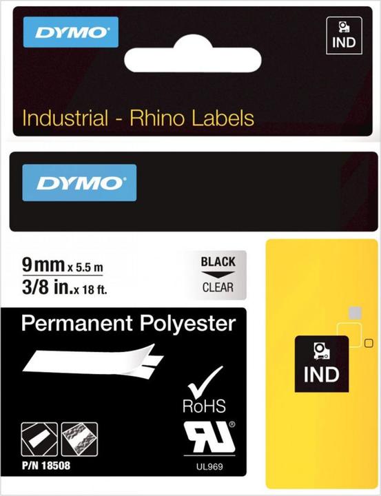 Energy Label Dymo Writing tape polyester 9mm (0.90 cm, Transparent)